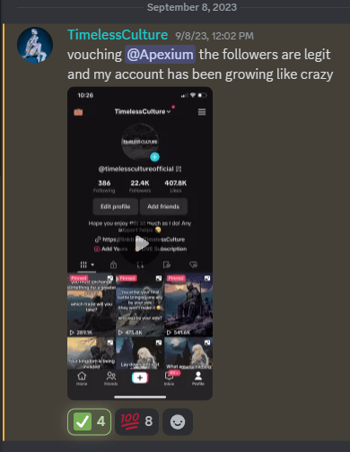 Testimonial from @TimlessCultureOfficial